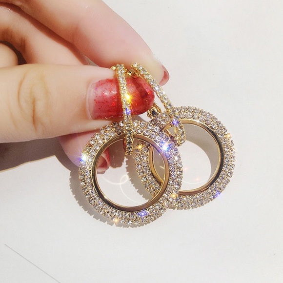 Jewelry - New fashion crystal hoop earrings
